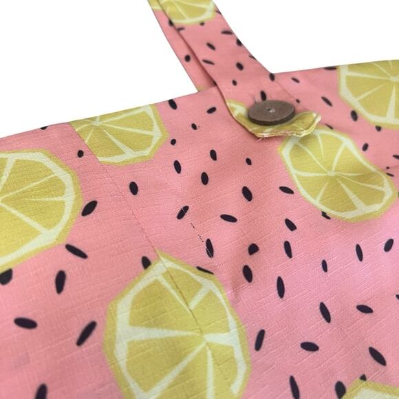 Anthropologie Hutch Women’s Lemon Fruit Pink Overalls Shortalls Romper Jumpsuit - Picture 5 of 13